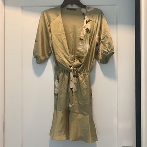 Zara Olive Floral Mini Dress